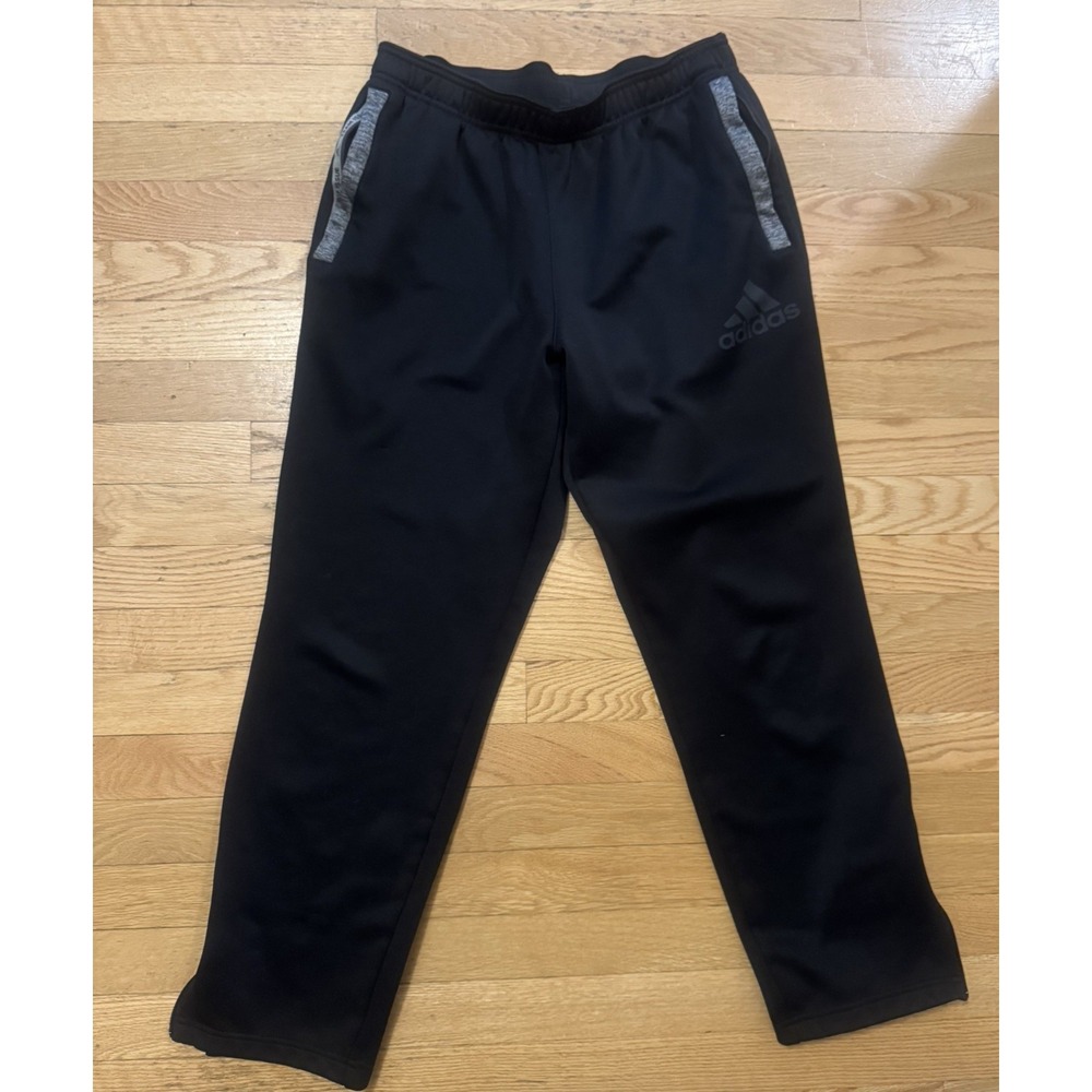 adidas Men's Track Pants Black M Regular Elastic Waist Polyester sweatpants